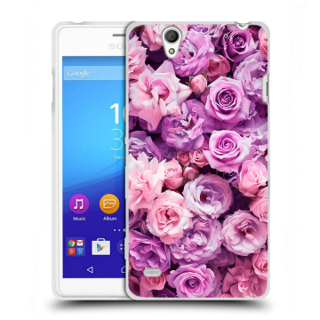Пластиковый чехол на Sony Xperia C4 с принтом лавандовые розы
