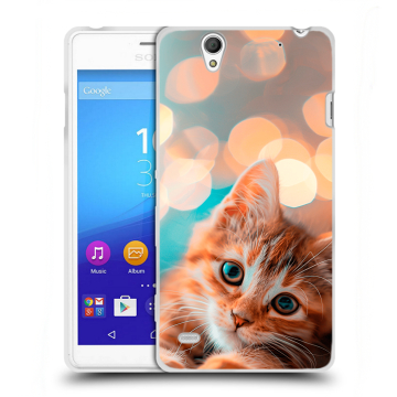 Пластиковый чехол на Sony Xperia C4 с принтом котик