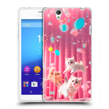 Пластиковый чехол на Sony Xperia C4 с принтом милые котики