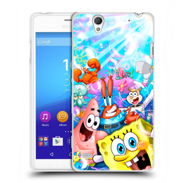 Пластиковый чехол на Sony Xperia C4 с принтом спанчбоб спанч боб