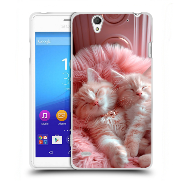 Пластиковый чехол на Sony Xperia C4 с принтом котята котики Пластиковый чехол на Sony Xperia C4 с принтом котята котики