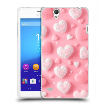 Пластиковый чехол на Sony Xperia C4 с принтом Сердечки