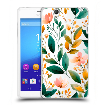 Пластиковый чехол на Sony Xperia C4 с принтом Цветы паттерн