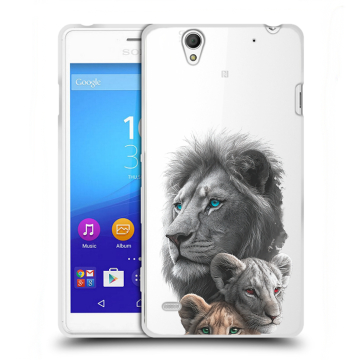 Пластиковый чехол на Sony Xperia C4 с принтом Львы