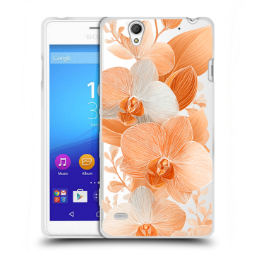 Пластиковый чехол на Sony Xperia C4 с принтом Бежевые цветы