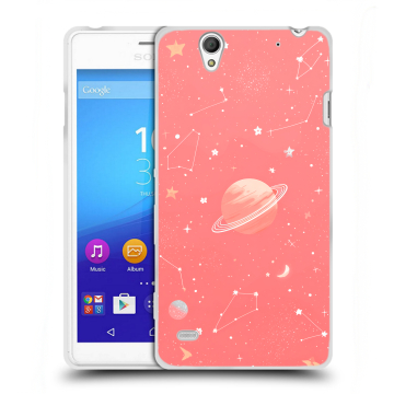 Пластиковый чехол на Sony Xperia C4 с принтом Розовый космос