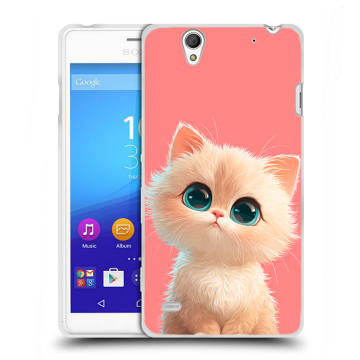 Пластиковый чехол на Sony Xperia C4 с принтом Розовый котенок