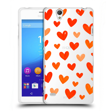 Пластиковый чехол на Sony Xperia C4 с принтом Сердечки