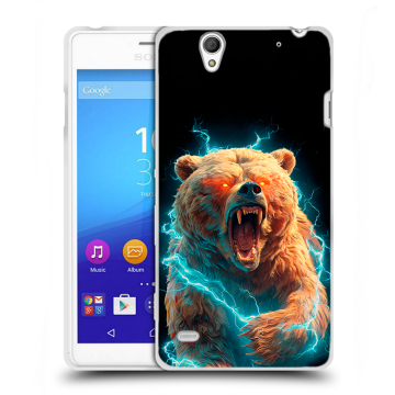Пластиковый чехол на Sony Xperia C4 с принтом Медведь