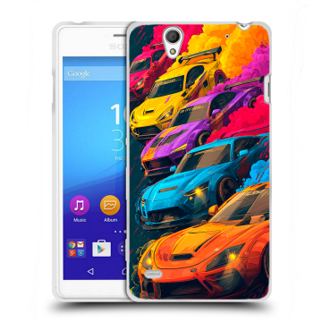 Пластиковый чехол на Sony Xperia C4 с принтом Тачки