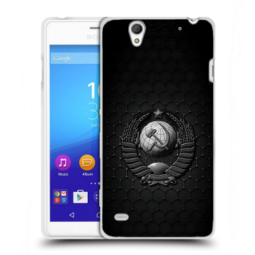 Пластиковый чехол на Sony Xperia C4 с принтом Герб Флаг СССР