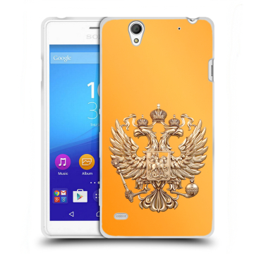 Пластиковый чехол на Sony Xperia C4 с принтом Герб Флаг России