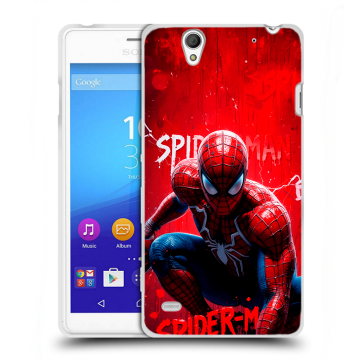 Пластиковый чехол на Sony Xperia C4 с принтом Spiderman Человек паук Пластиковый чехол на Sony Xperia C4 с принтом Spiderman Человек паук