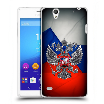 Пластиковый чехол на Sony Xperia C4 с принтом Флаг России