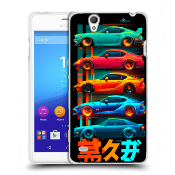 Пластиковый чехол на Sony Xperia C4 с принтом машины тачки