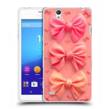 Пластиковый чехол на Sony Xperia C4 с принтом Розовые бантики
