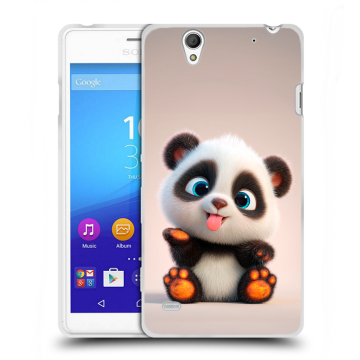 Пластиковый чехол на Sony Xperia C4 с принтом милая панда Пластиковый чехол на Sony Xperia C4 с принтом милая панда