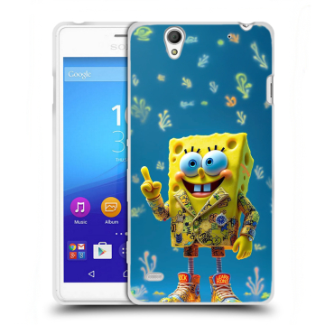 Пластиковый чехол на Sony Xperia C4 с принтом Спанч боб Спанчбоб