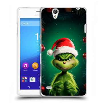 Пластиковый чехол на Sony Xperia C4 с принтом Гринч Новый год Рождество