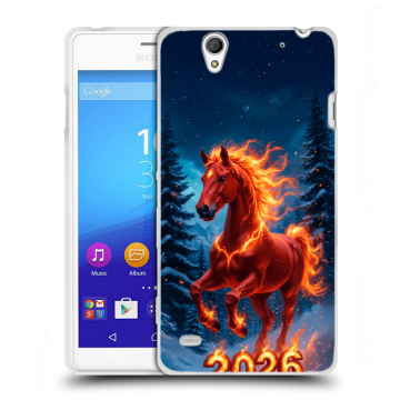 Пластиковый чехол на Sony Xperia C4 с принтом Новый год коня