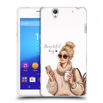 Пластиковый чехол на Sony Xperia C4 с принтом женский Пластиковый чехол на Sony Xperia C4 с принтом женский
