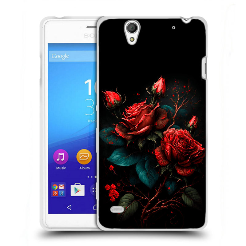 Пластиковый чехол на Sony Xperia C4 с принтом Розы красные Пластиковый чехол на Sony Xperia C4 с принтом Розы красные