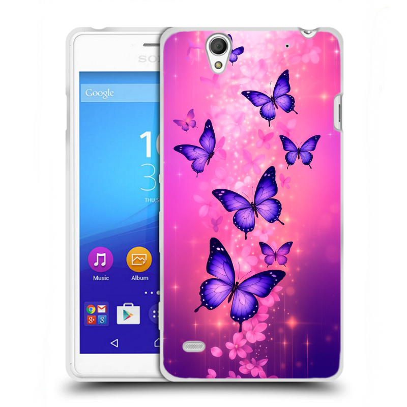 Пластиковый чехол на Sony Xperia C4 с принтом Бабочки Пластиковый чехол на Sony Xperia C4 с принтом Бабочки