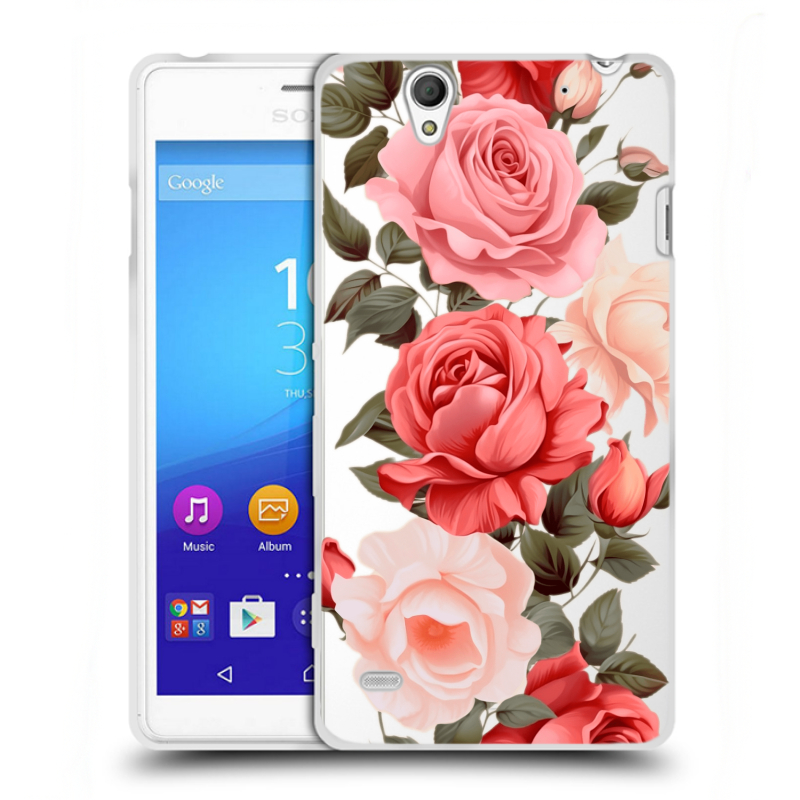 Пластиковый чехол на Sony Xperia C4 с принтом Розы Пластиковый чехол на Sony Xperia C4 с принтом Розы