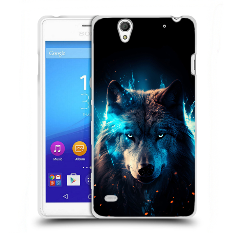 Пластиковый чехол на Sony Xperia C4 с принтом Волк ночной Пластиковый чехол на Sony Xperia C4 с принтом Волк ночной