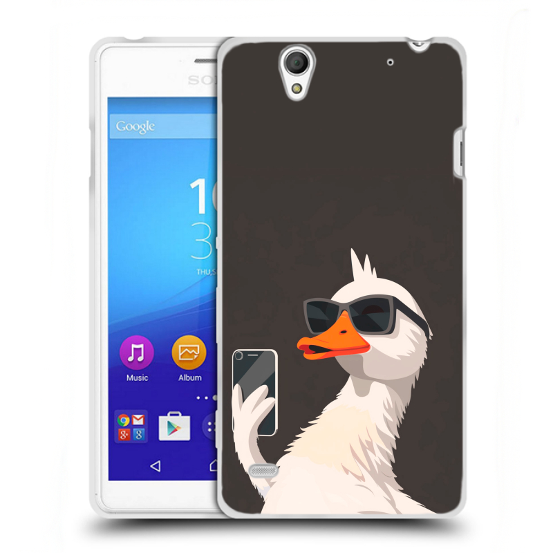 Пластиковый чехол на Sony Xperia C4 с принтом утка в очках Пластиковый чехол на Sony Xperia C4 с принтом утка в очках