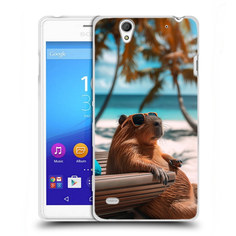 Пластиковый чехол на Sony Xperia C4 с принтом Капибара Пластиковый чехол на Sony Xperia C4 с принтом Капибара