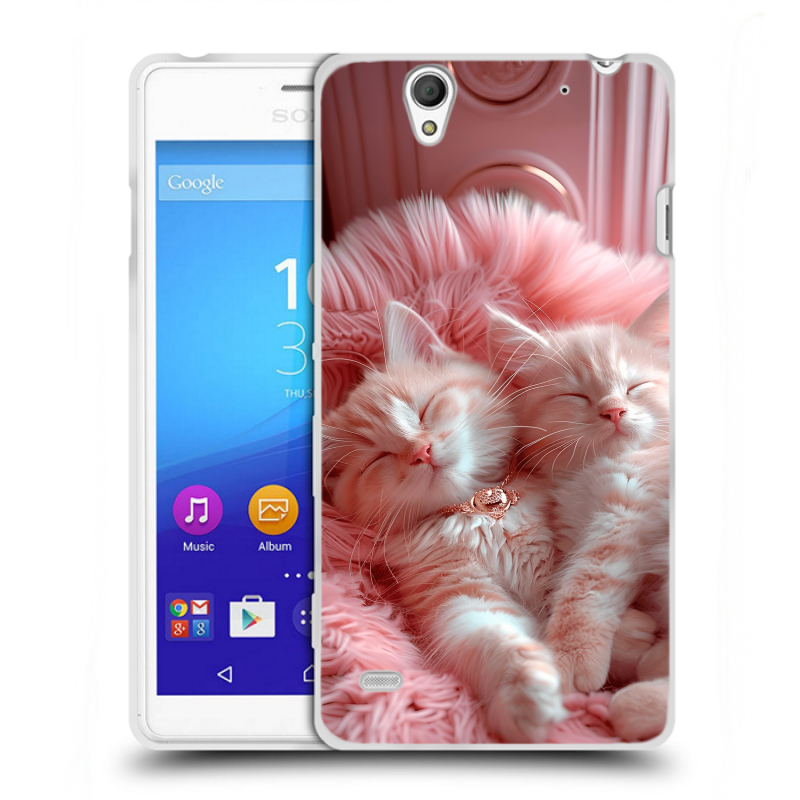 Пластиковый чехол на Sony Xperia C4 с принтом котята котики Пластиковый чехол на Sony Xperia C4 с принтом котята котики