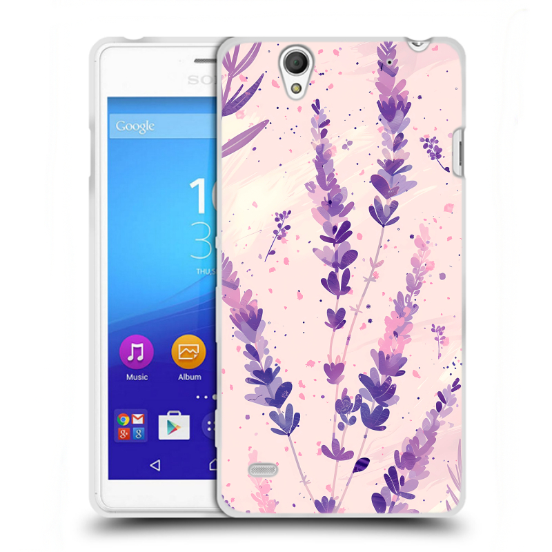 Пластиковый чехол на Sony Xperia C4 с принтом цветы лаванда Пластиковый чехол на Sony Xperia C4 с принтом цветы лаванда
