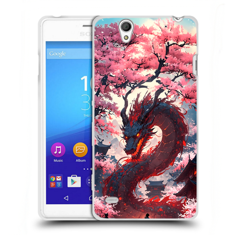 Пластиковый чехол на Sony Xperia C4 с принтом Дракон Японский Пластиковый чехол на Sony Xperia C4 с принтом Дракон Японский