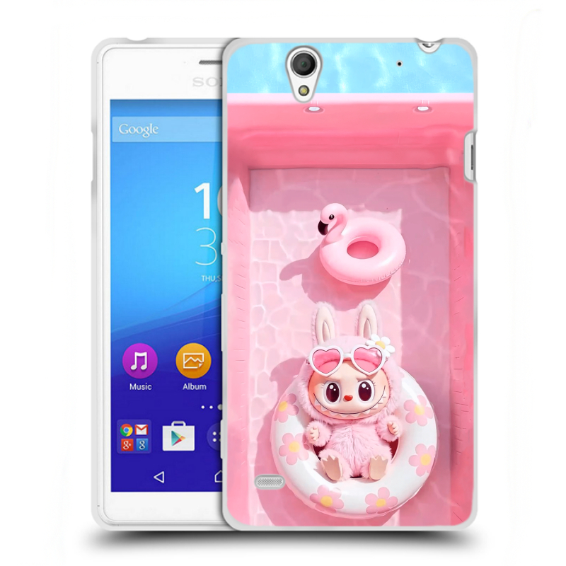Пластиковый чехол на Sony Xperia C4 с принтом Labubu Лабубу Пластиковый чехол на Sony Xperia C4 с принтом Labubu Лабубу